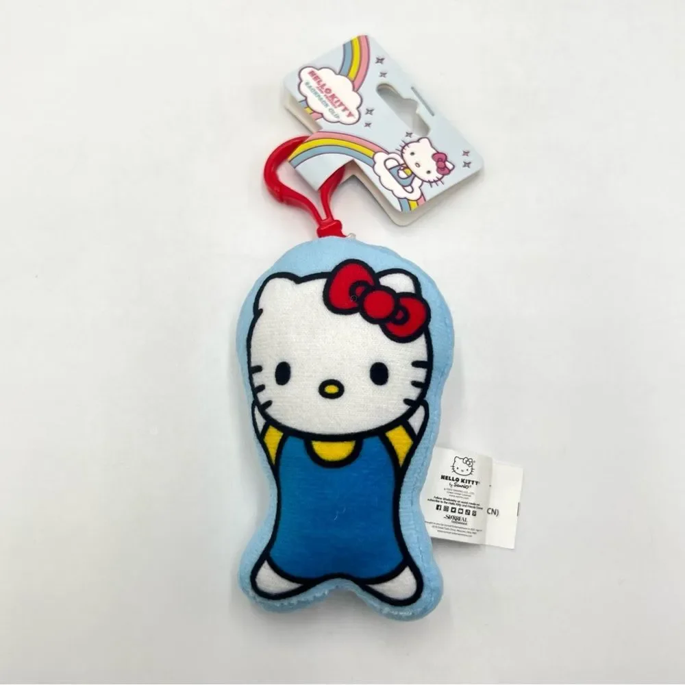 New HELLO KITTY‎ Sanrio Licensed 2023 Cute Plush Backpack Clip Blue Red White